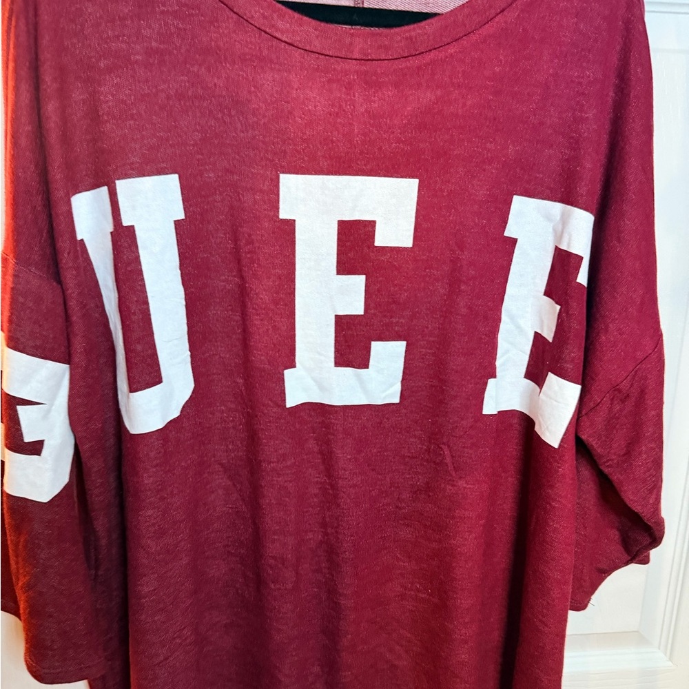 Queen Red Casual Long Sleeve Shirt